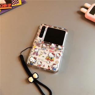 KT猫适用华为pocket2手机壳purax硬nova三星7zflip5 oppofindn3n2女w24荣耀v小米mixflip 6卡通vivox透明p50