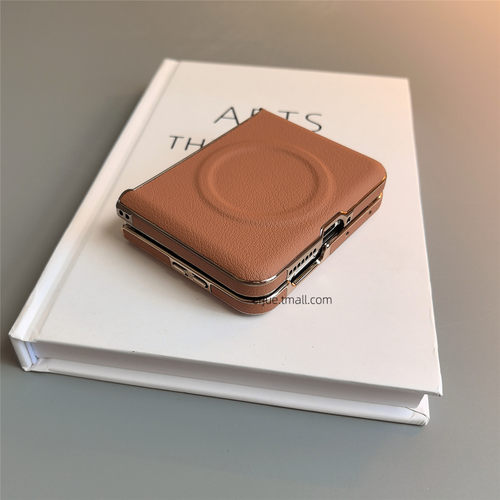 棕色壳膜一体适用华为purax手机壳pocket2硬小米mixflip2简约novaflip高级感zflip7654荣耀v男oppofindn3女x