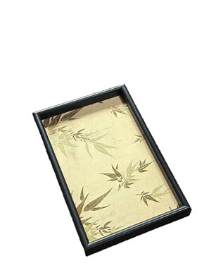 新中式竹木竹叶托盘复古摆盘家用茶点摆盘装饰盘客厅桌面收纳茶盘
