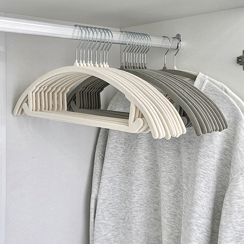 速发植绒衣架子肩角衣服架防家神挂衣防滑衣撑子宿舍台收纳用器