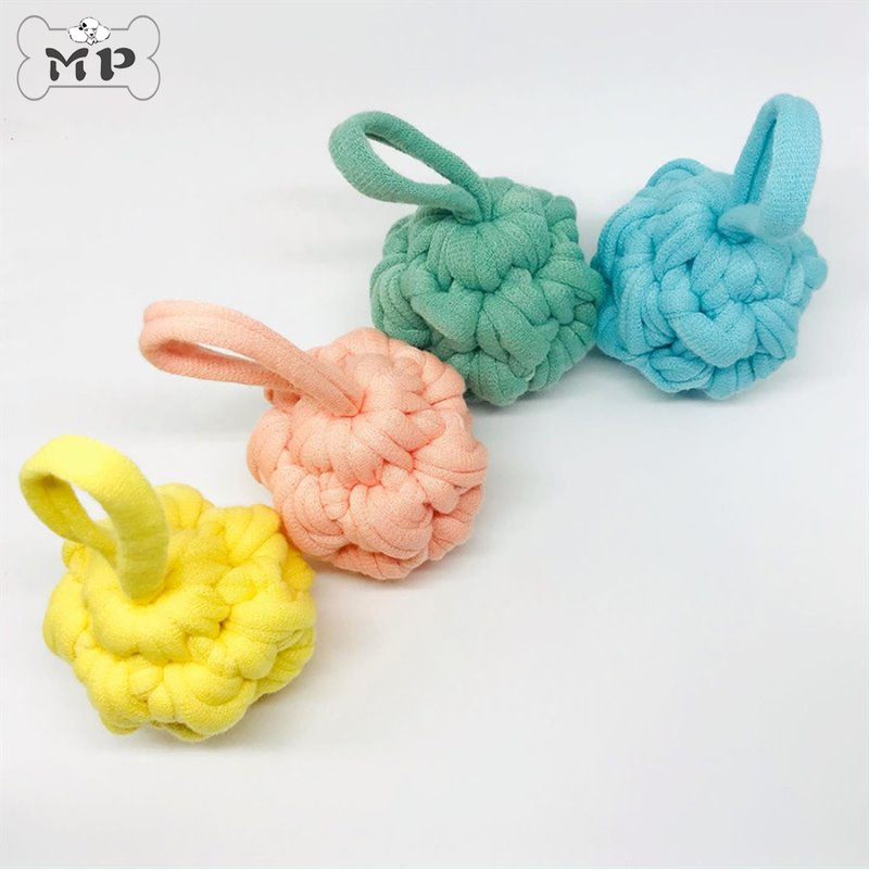 速发mory可Pet狗 爱纯色解压耐咬结绳球圆发声玩具