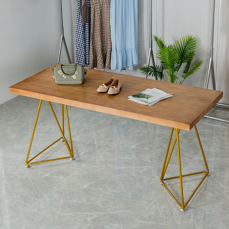 速发展约服装桌简示架实木架鞋架工作台中岛流水台展示台店子