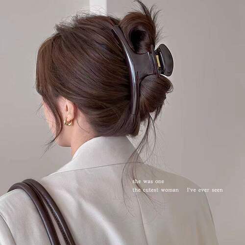 法式高级感超大号弧形抓夹女新款后脑勺盘发夹发量大鲨鱼夹发卡夹