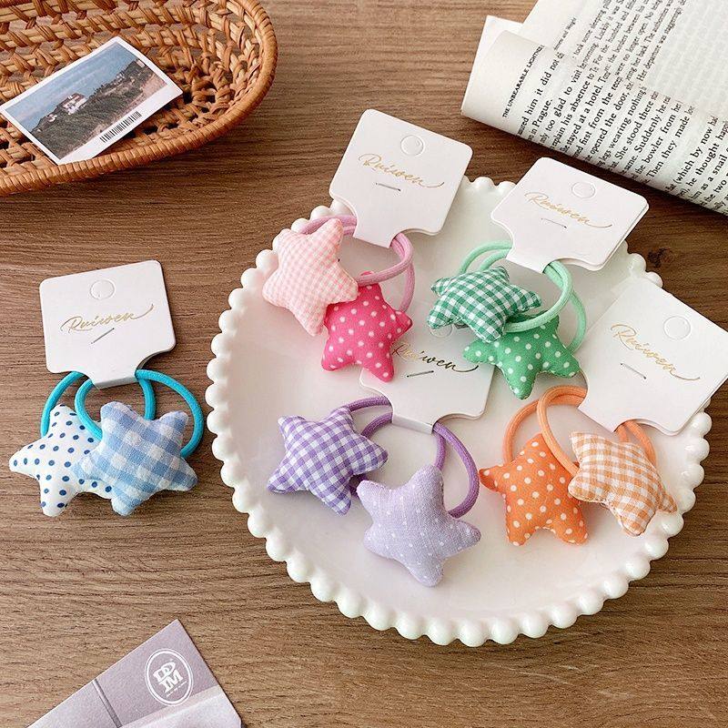 可爱星星扎发头绳甜美小女孩丸子头气质发绳高弹力耐用马尾发圈