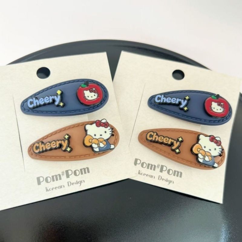 高级字母Kitty猫发夹水滴设计鸭嘴夹ins少女碎发侧边时尚刘海夹子