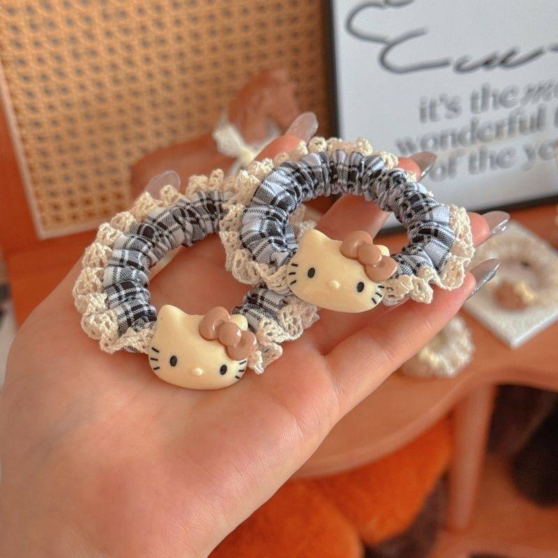 甜美HelloKitty小肠圈洋气扎马尾头绳卡通少女头饰高弹力耐用发绳