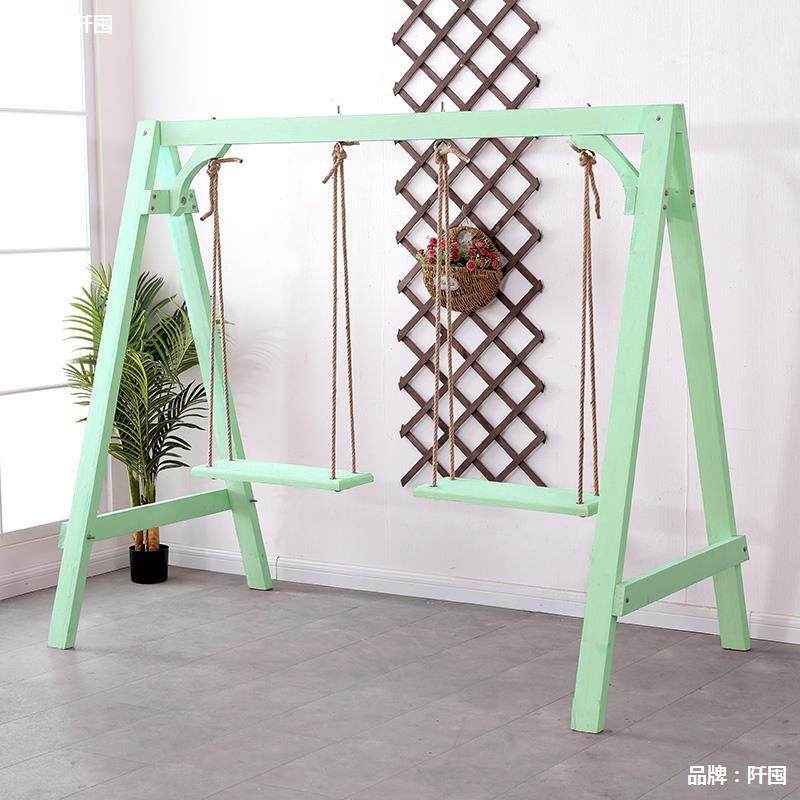 防腐木荡秋千架户外庭院摇椅室内阳台吊椅家用实木质露台多人院子