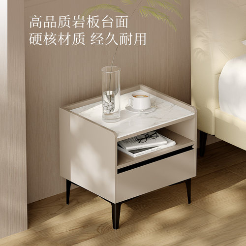 板岩材质现代简约床头储物柜小型家用卧室床头收纳柜DS7883G