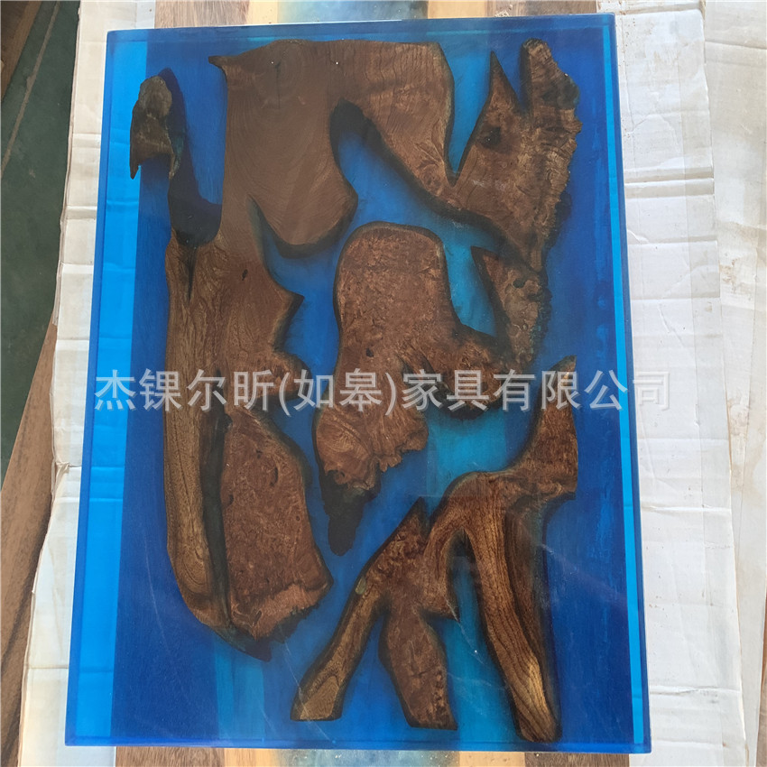 北欧环氧树脂桌实木餐桌小户型小方形家用饭桌电脑茶几桌子批发