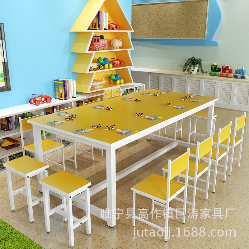小学生幼儿园学生课桌椅培训桌辅导班手工美术绘画画桌画室学习桌