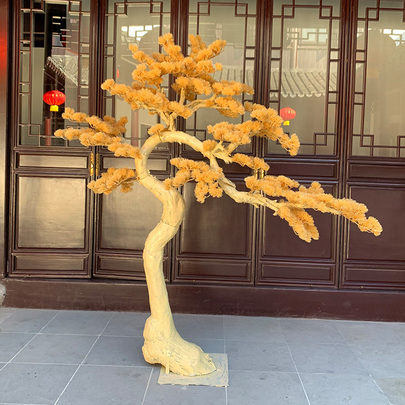 迎客松装饰绿植松树罗汉松雪松马尾松高端松木装饰软装室内装饰树