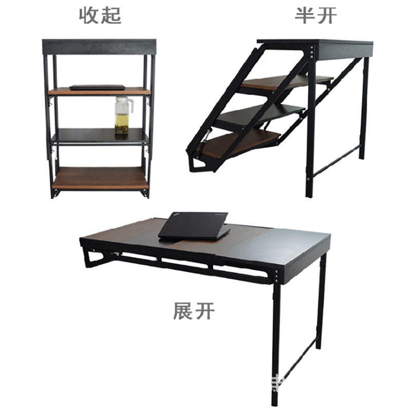 销售壁挂折叠桌 简约折叠可旋转多层花架餐台 墙上置物架省空间