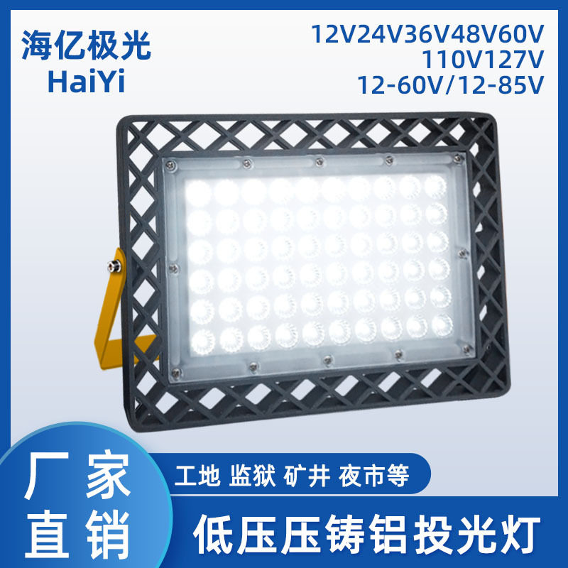 Led压铸投光灯100w泛光灯隧道探照灯投射灯户外防水低压12V投光灯