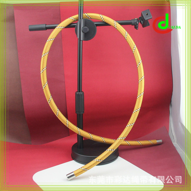 现货18MM粗彩色编织绳FDY/POY包芯硅胶软胶管圆绳配金属套件diy绳