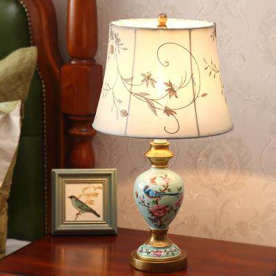 美式复古台灯卧室床头灯创意田园欧式客厅时尚温馨房间样板房灯具