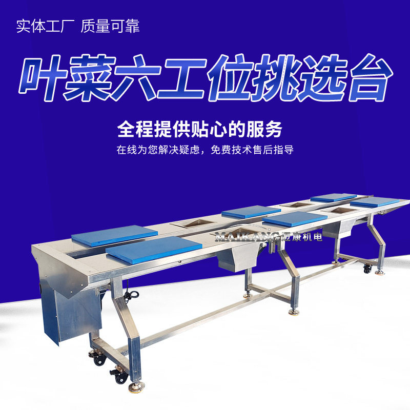 现货莴苣分拣工作台 不锈钢冬笋挑选台 全自动空心菜挑选输送机