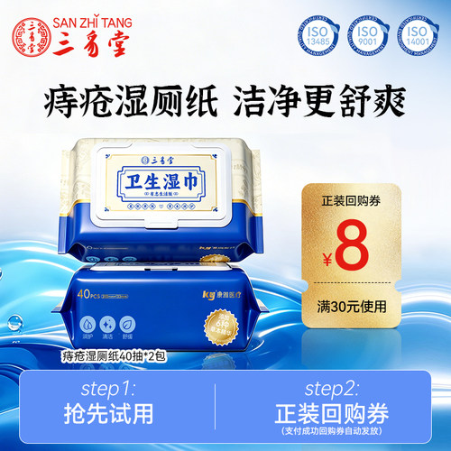 三豸堂护理湿厕纸40抽*2包