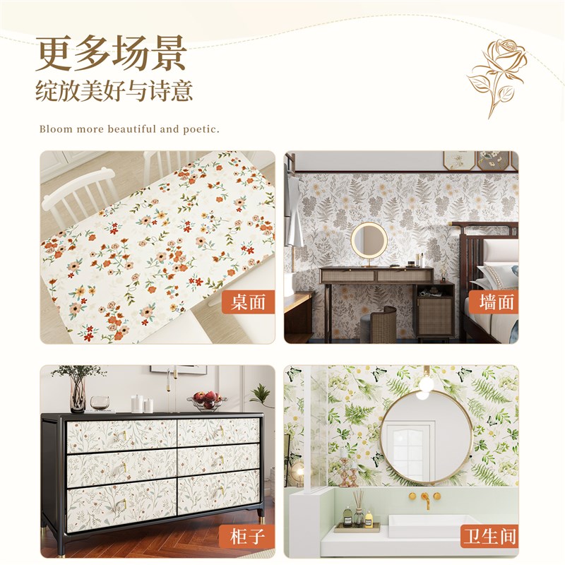 复古加厚门贴纸木j门家具柜子衣柜翻新自粘法式柜门浴室卫生间门