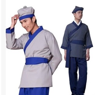 速发古装古服汉代家生小二仆人书丁演出茶馆酒店保洁工作服装男表