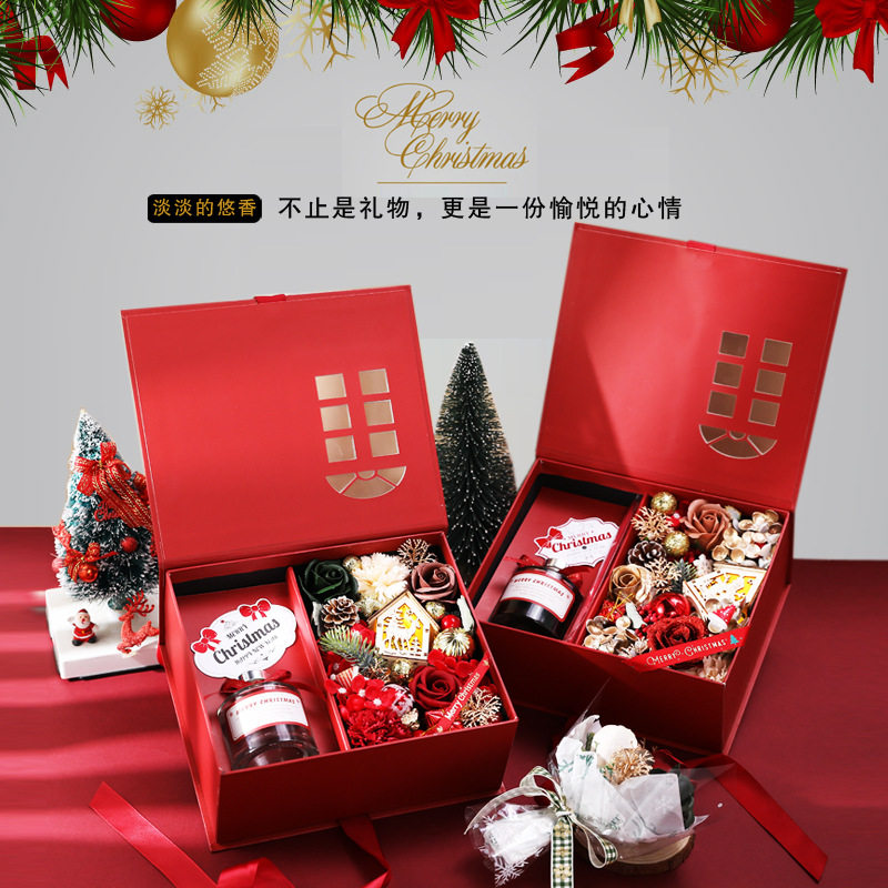 速发情人节礼物浪漫香薰礼盒搭配巧克力玫瑰花束创意礼品圣诞装饰