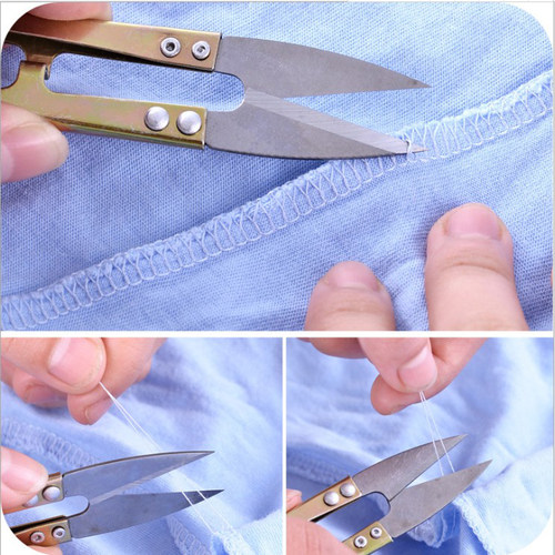 速发U形小剪刀缝纫材料工具手工裁缝剪线头弹簧纱剪小号剪子