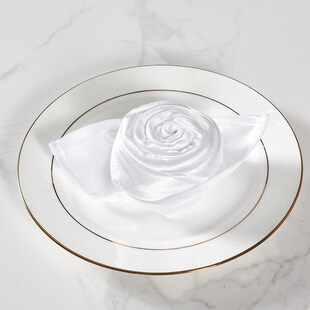 速发餐厅酒擦餐色布不掉毛店杯口西餐巾饭店口布白巾折花方