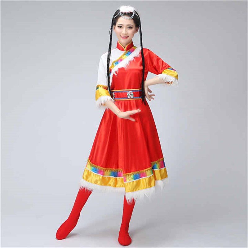 速发新款民族服装藏族服装服款 舞台表演装广场舞服短藏族演出服
