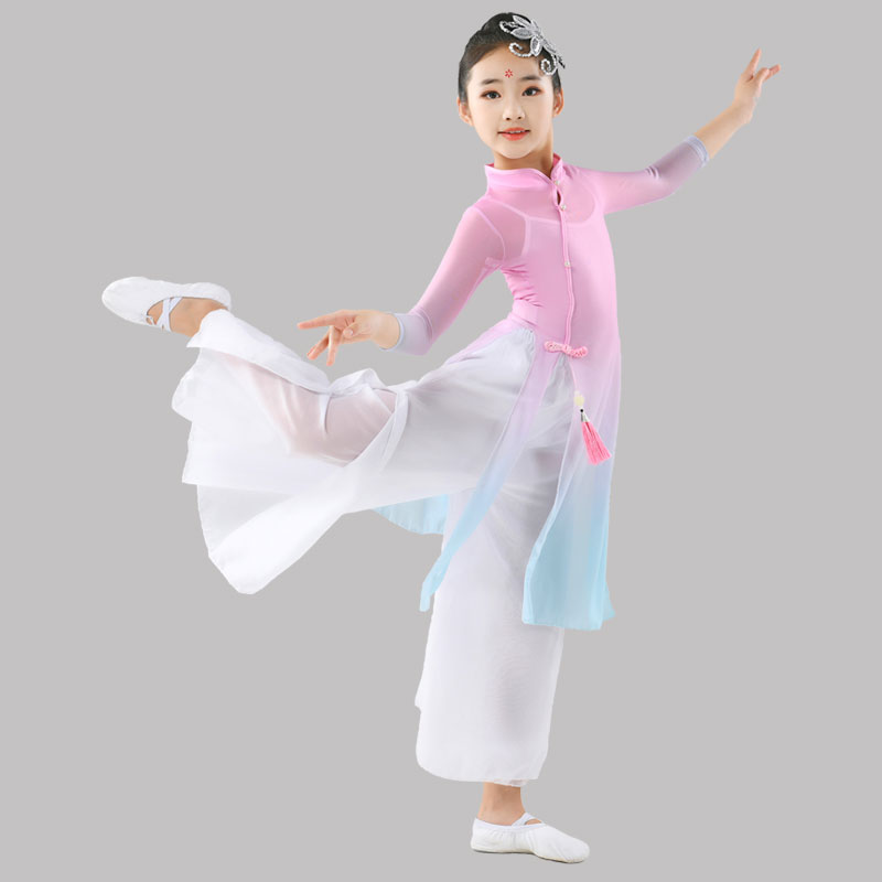 速发古舞舞蹈服儿童民族舞伞舞扇子舞艺身中国典旗袍考韵纱衣表演