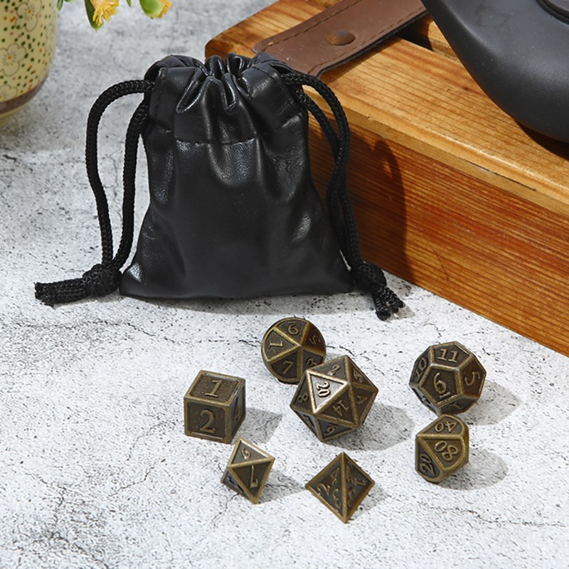 速发青古铜色龙与地下城DD跑克桌游团苏鲁面多数字金属骰子色子7