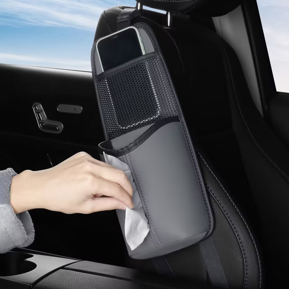 速发车内座椅侧边收纳袋置车前排座位纸巾盒大号座用水杯架车汽物