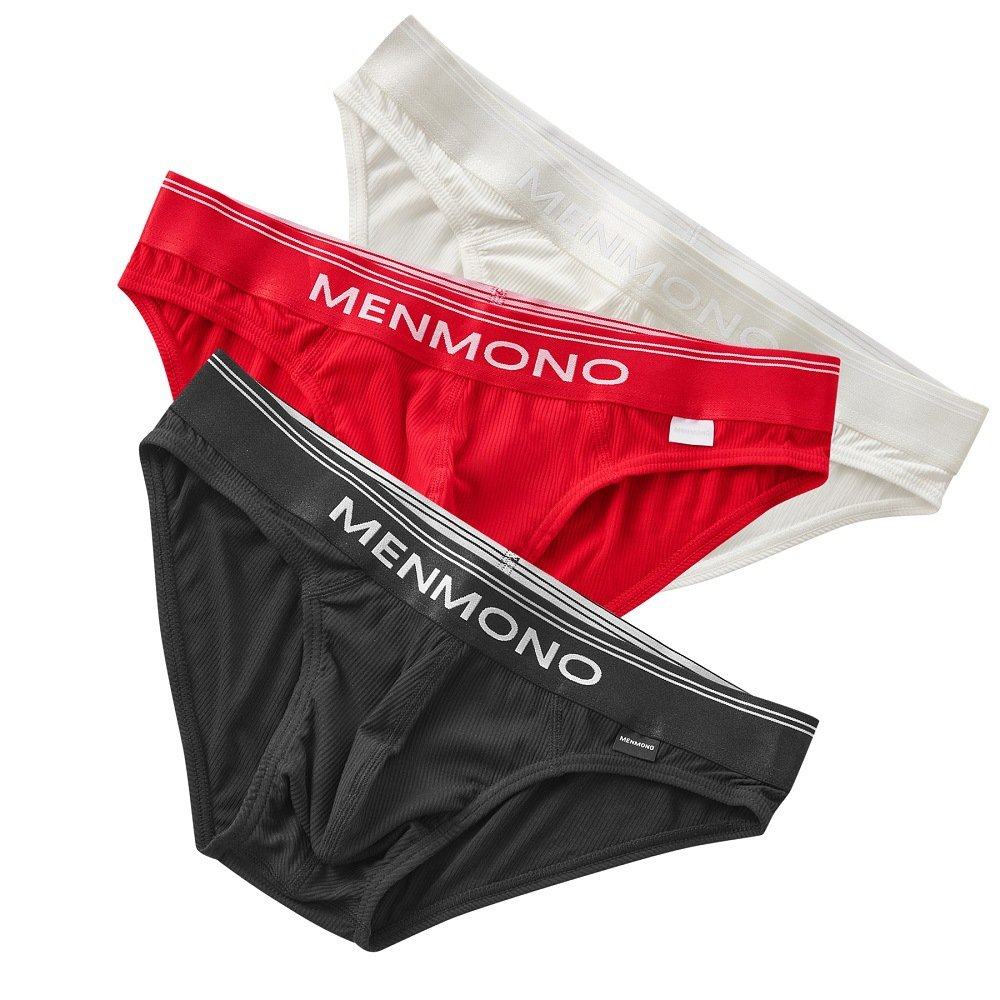 3条装 新款螺纹莫代尔三角裤青年低腰紧身舒适透气男士内裤,女士内衣/男士内衣/家居服,男平角内裤,淘宝优惠券,粉丝福利购,淘宝优惠卷