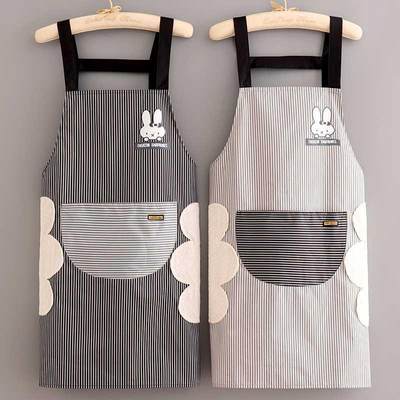 新款女围裙防水防油家用厨房做饭韩版时尚餐饮专用工作服定制印字
