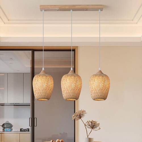 新中式田园风竹艺竹编灯笼吊灯东南亚民宿吊灯创意餐厅吊灯茶室灯