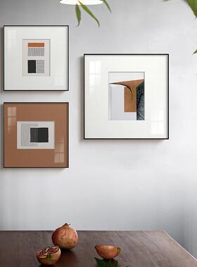 现代简约抽象画客厅书房餐厅油画装饰画北欧艺术橙色壁画饭厅