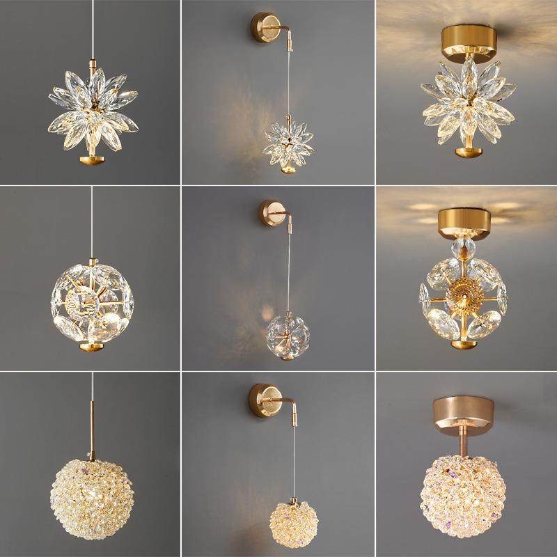 新款法式水晶床头吊灯后现代高级感蒲公英创意饭厅餐厅卧室吊线灯