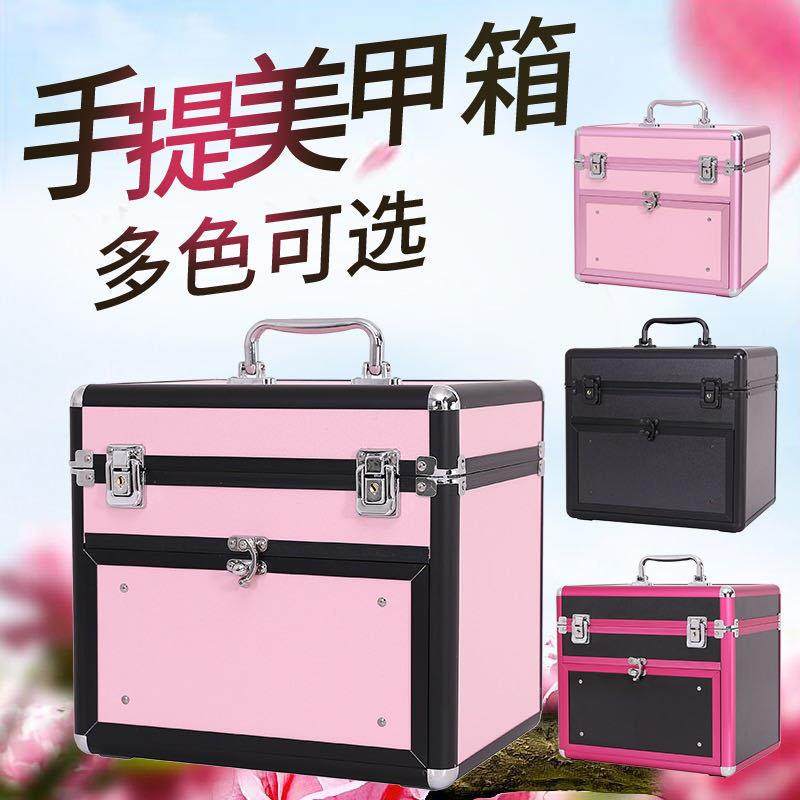 新款可放35瓶甲油带抽屉 铝材化妆箱美甲箱 纹绣箱