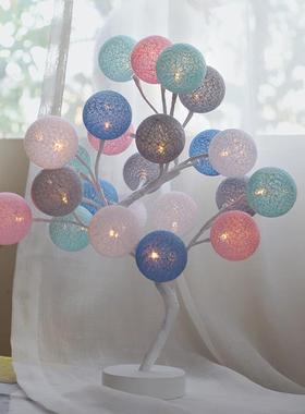 伯利发灯饰32头LED室内浪漫装饰线球树灯夜灯台灯家居烛光