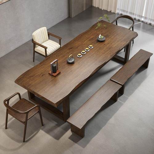 全实木茶桌全套新中式家用客厅阳台茶桌椅组合办公室原木泡茶桌子