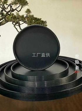 底座圆盘造景底盘餐桌盆景沙盘托盘圆桌中间转盘大圆盆微景观摆件