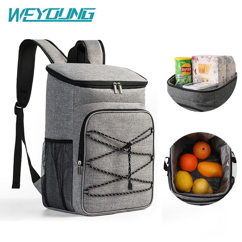 跨境新款双肩保温包大容量户外野餐背包保冷啤酒包牛津布加厚冰包