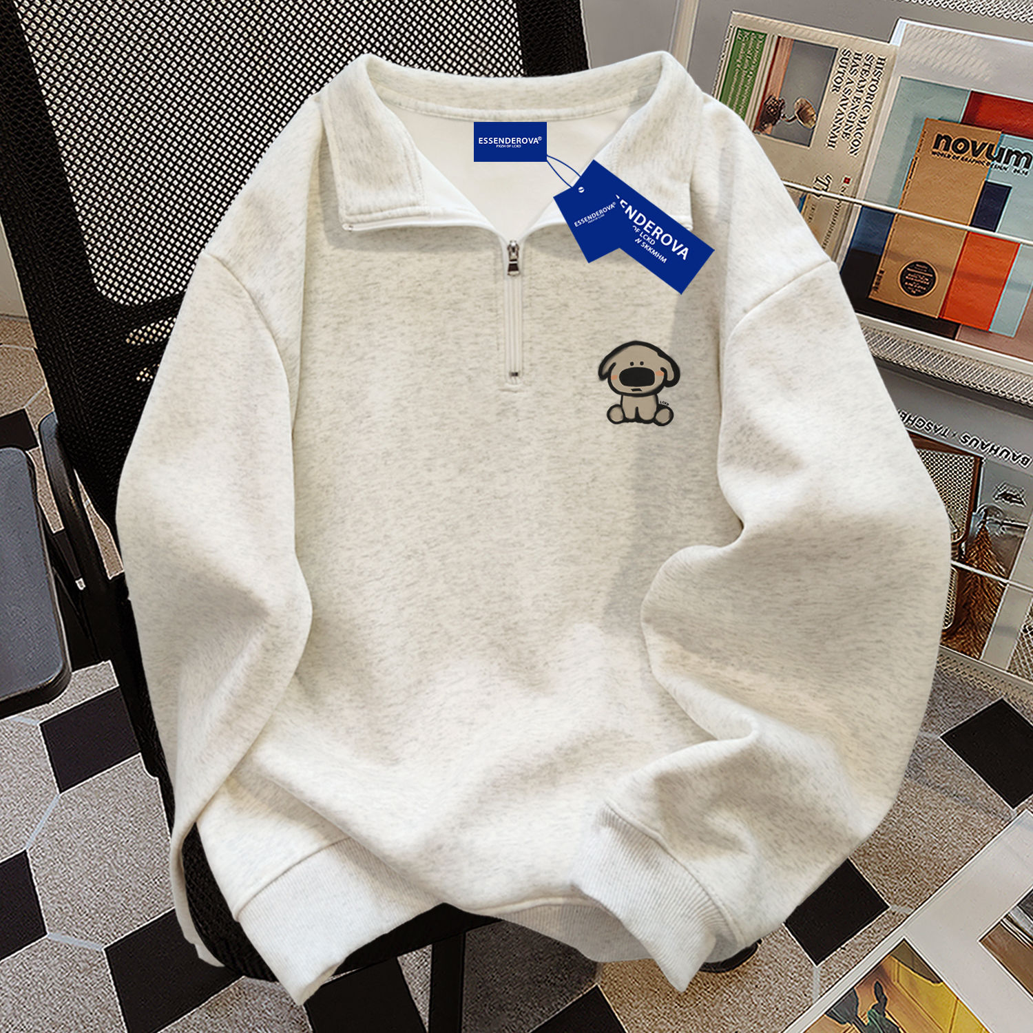 美式复古半拉链polo领卫