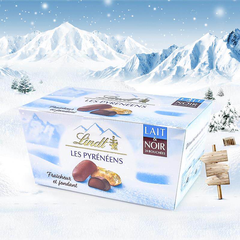 法国进口lindt瑞士莲冰山雪融巧克力牛奶黑巧软心送新年礼物零食