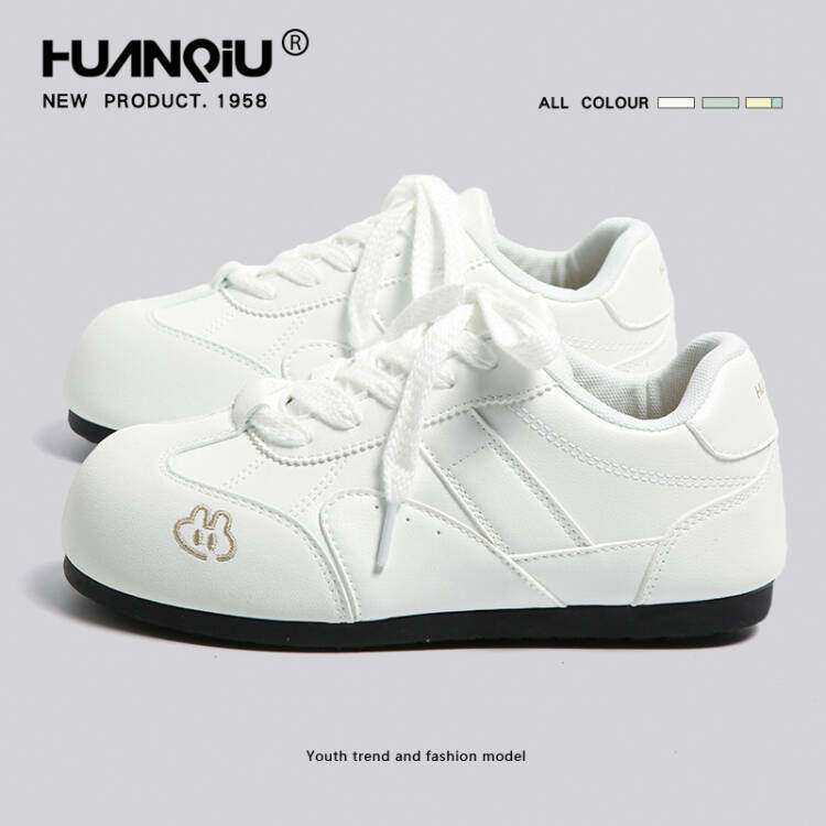 环球德训鞋女鞋青年复古白色运动鞋系带小白鞋平底不累脚休闲板鞋,女鞋,德训鞋,淘宝优惠券,粉丝福利购,淘宝优惠卷