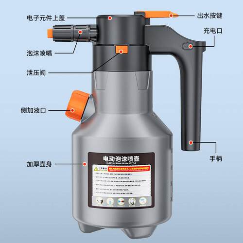 电动洗车泡沫喷壶家用洗车液打泡沫高压pa壶工具全套增压加压
