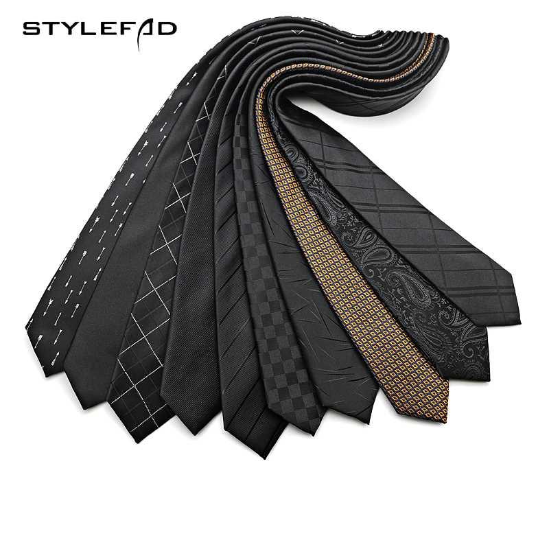 韩版男士领带潮流时尚造型手打款 英伦休闲范6CM窄版小领带女黑色