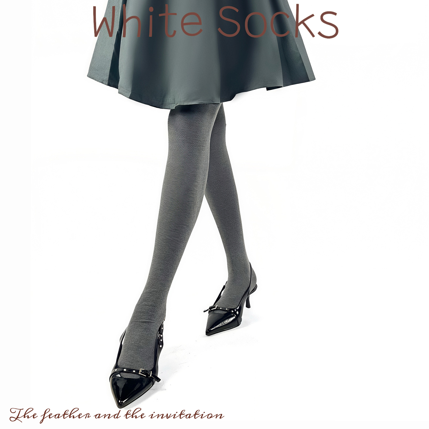 格蕾系灰色竖条纹连裤袜女秋冬保暖打底裤袜前T后U裆显瘦压力袜女