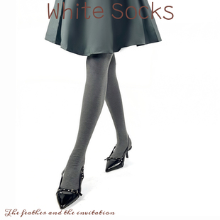 格蕾系灰色竖条纹连裤 袜前T后U裆显瘦压力袜女 袜女秋冬保暖打底裤