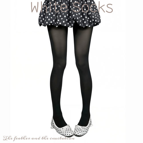 WHITE SOCKS黑色连裤袜女薄款防勾丝打底袜显瘦光腿神器日系丝袜