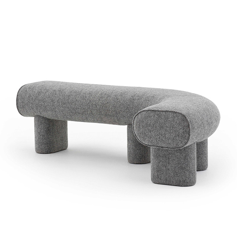 北欧现代简约回旋设计换鞋凳家用创意沙发凳服装店玄关布艺长凳