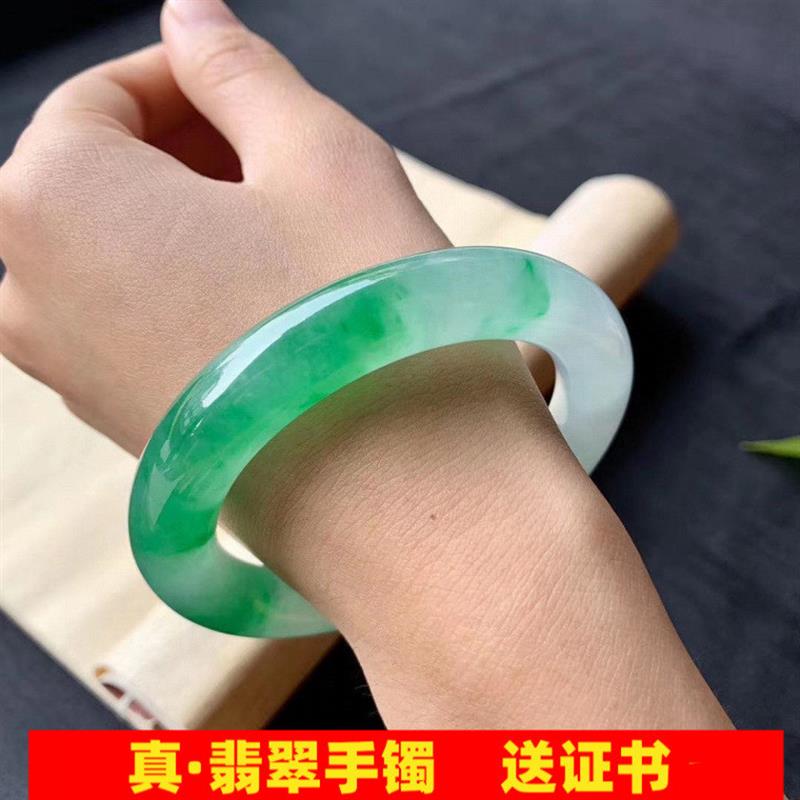 翡翠手镯冰种翡翠正品细条